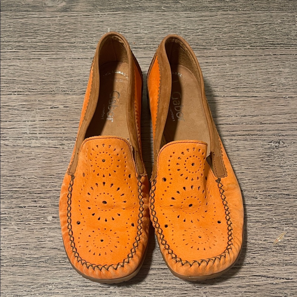 Gabor Orange Moccasins for Women UK 5 US 6
